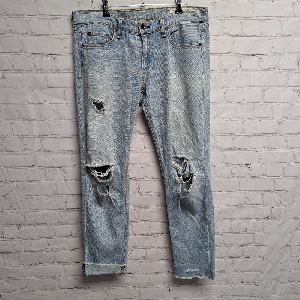 rag & bone The Dre Distressed Slim Boyfriend. Size 27. Stretch..149